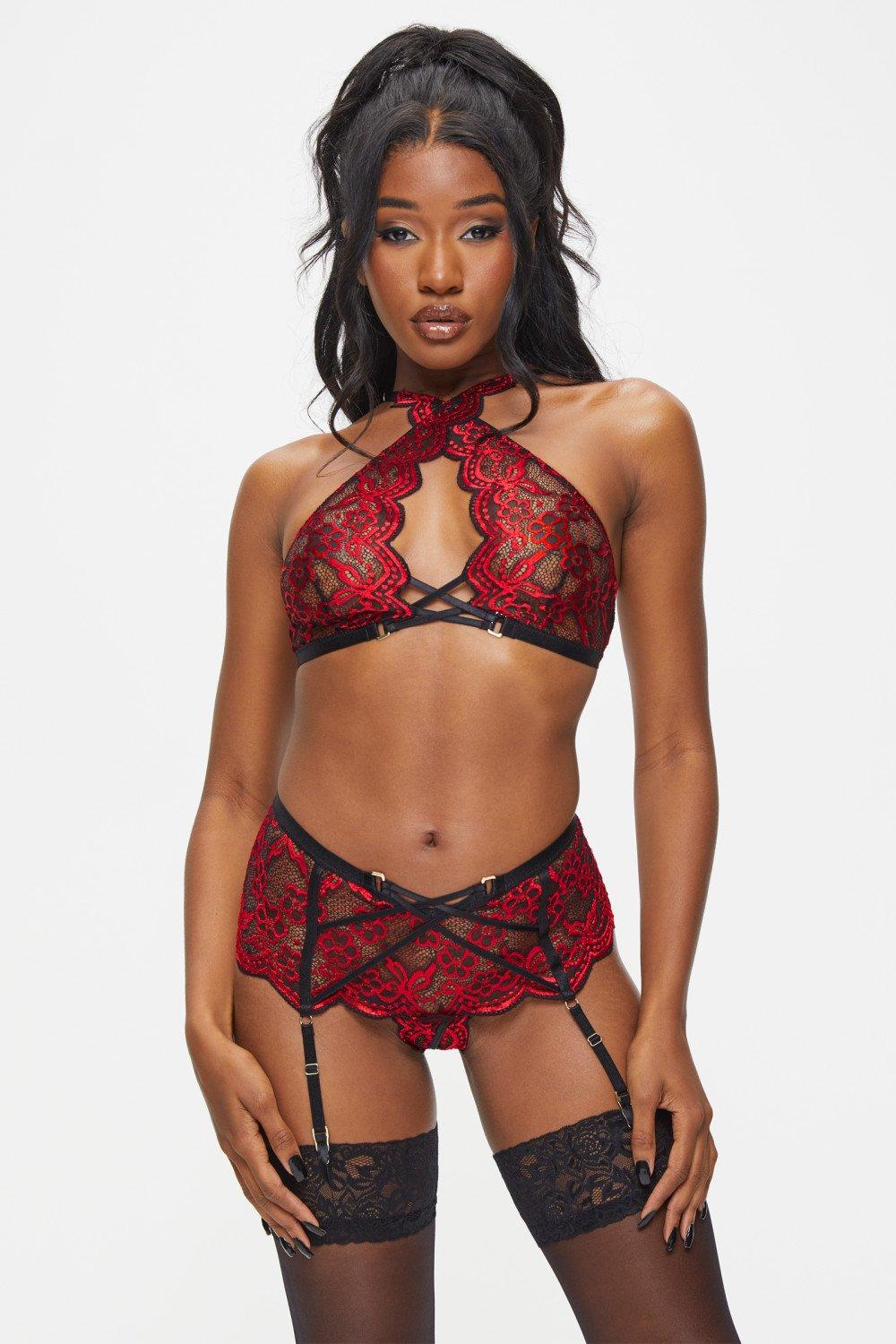 Bow Back Stocking Suspender Set by Ann Summers Online