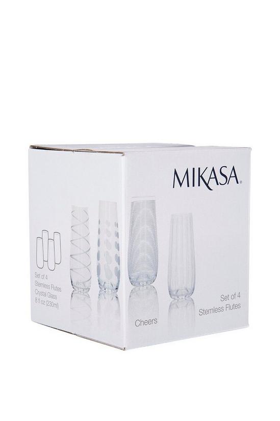 Mikasa Cheers Pack Of 4 Stemless Flute Glasses 4