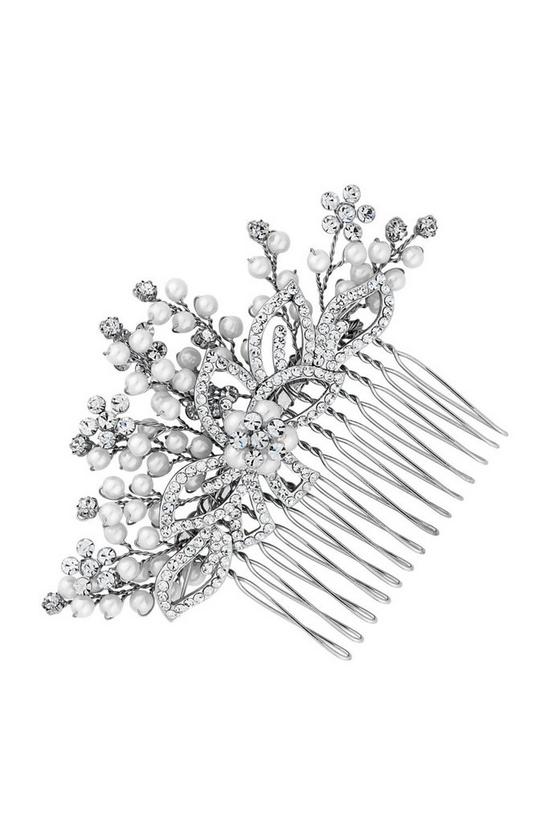 Jon Richard Sara Spray Mini Pearl Flower Comb - Gift Pouch 1