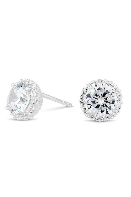 Simply Silver Sterling Silver 925 With Cubic Zirconia Halo Stud Earrings 1