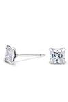 Simply Silver Sterling Silver 925 With Cubic Zirconia 5Mm Princess Cut Stud Earrings thumbnail 1