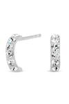 Simply Silver Sterling Silver 925 With Cubic Zirconia Pave Half Hoop Earrings thumbnail 1