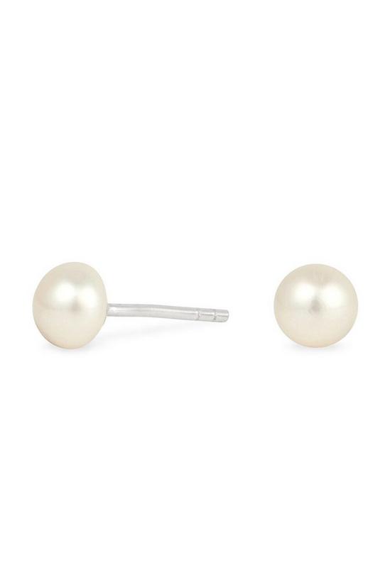 Simply Silver Sterling Silver 925 with Freshwater Pearl 5mm Stud Earrings 1