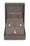 Simply Silver Sterling Silver 925 14ct Rose Gold Plated Cubic Zirconia Jewellery Set - Gift Boxed thumbnail 1