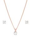 Simply Silver Sterling Silver 925 14ct Rose Gold Plated Cubic Zirconia Jewellery Set - Gift Boxed thumbnail 2