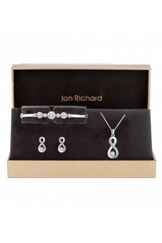 Jon Richard Gift Packaged Silver Crystal Infinity Jewellery Set 1