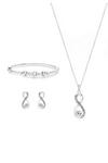 Jon Richard Gift Packaged Silver Crystal Infinity Jewellery Set thumbnail 2