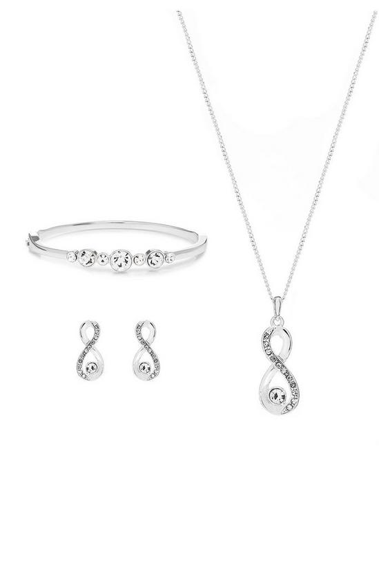 Jon Richard Gift Packaged Silver Crystal Infinity Jewellery Set 2