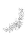 Jon Richard Penelope Occasion Crystal Beaded Sprig Leaf Wreath Comb - Gift Pouch thumbnail 1