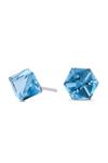 Simply Silver Sterling Silver 925 Embellished with Crystals Blue Cube Earrings thumbnail 1