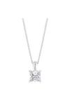 Simply Silver Sterling Silver 925 Princess Cut Pendant Necklace thumbnail 1