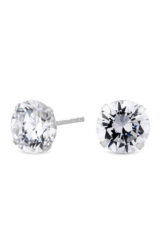 Simply Silver Sterling Silver 925 With Cubic Zirconia 8mm Solitaire Stud Earrings 1