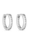 Simply Silver Sterling Silver 925 with Cubic Zirconia Channel Set Hoop Earrings thumbnail 1