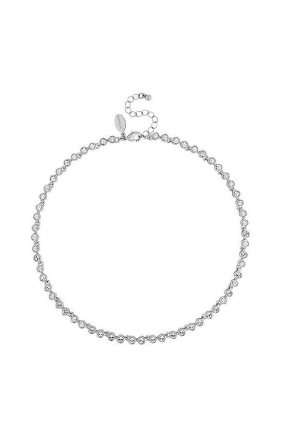 Jon Richard Silver Tennis Necklace Embellished With Crystals 1