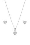 Simply Silver Sterling Silver 925 Cubic Zirconia Pave Heart Jewellery Set - Gift Boxed thumbnail 2