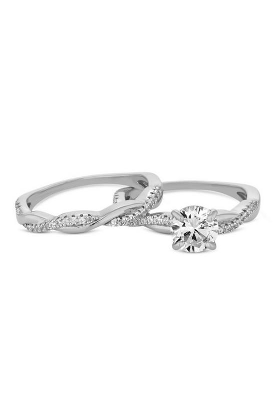 Simply Silver Sterling Silver 925 with Cubic Zirconia Infinity Bridal Set Ring 1