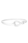 Simply Silver Sterling Silver 925 Infinity Clasp Bangle Bracelets thumbnail 1