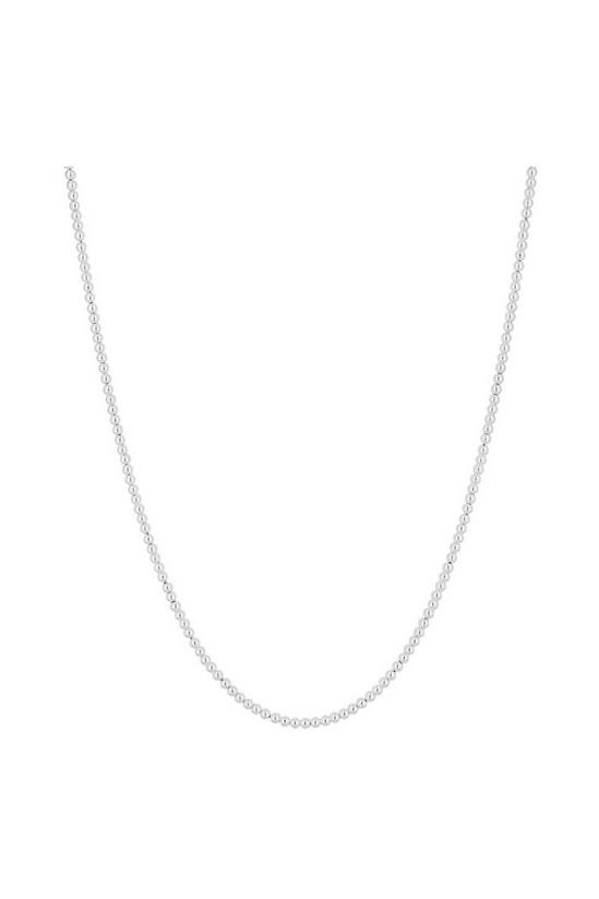 Simply Silver Sterling Silver Beaded Chain Necklace 1