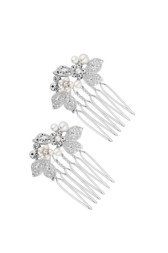 Jon Richard Jessica Mini Floral Comb 2 Pack - Gift Pouch 1