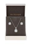 Jon Richard Silver Plated Cubic Zirconia Square Drop Pendant And Earring Set - Gift Boxed thumbnail 1