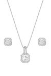 Jon Richard Silver Plated Cubic Zirconia Square Drop Pendant And Earring Set - Gift Boxed thumbnail 2