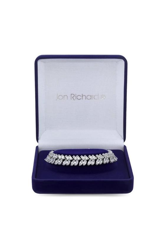 Jon Richard Rhodium Cubic Zirconia Baguette Statement Bracelet 3