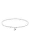Simply Silver Sterling Silver 925 With Cubic Zirconia Heart Stretch Bracelets thumbnail 1
