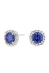 Simply Silver Sterling Silver 925 With Cubic Zirconia Purple Halo Stud Earrings thumbnail 1