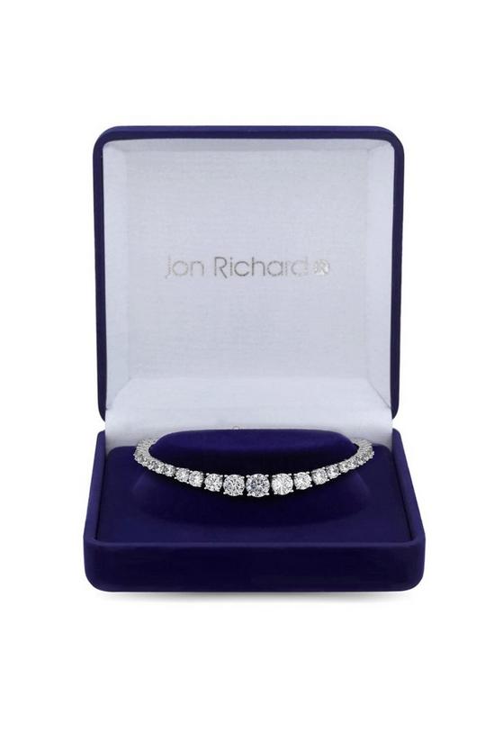 Jon Richard Silver Plated Cubic Zirconia Crystal Graduated Tennis Bracelet 2