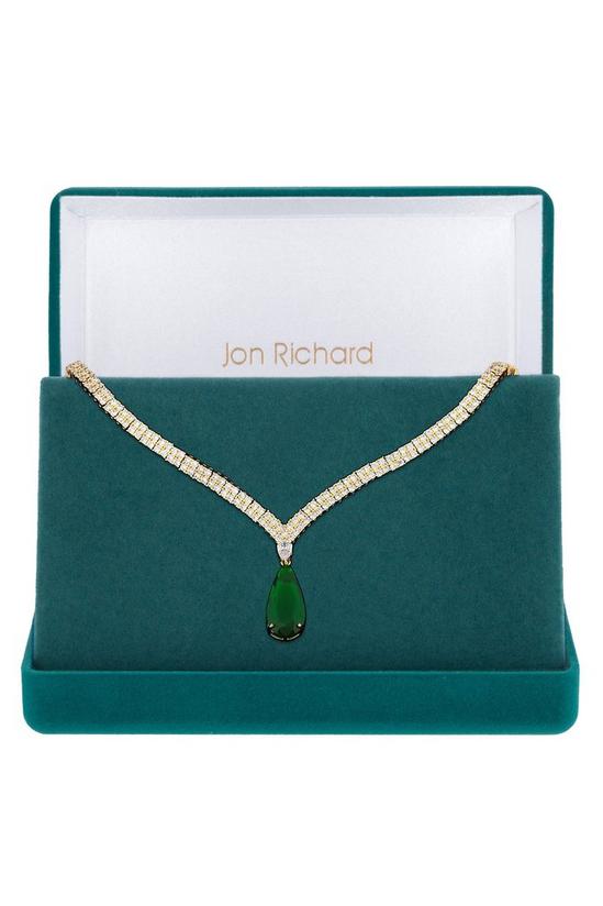 Jon Richard Gift Packaged Gold Plate And Emerald Green Cubic Zirconia Statement Necklace 1