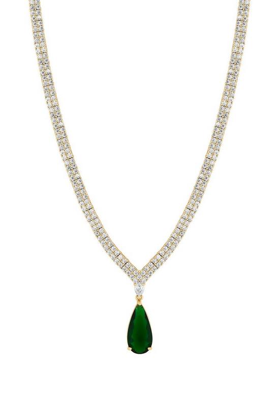 Jon Richard Gift Packaged Gold Plate And Emerald Green Cubic Zirconia Statement Necklace 2