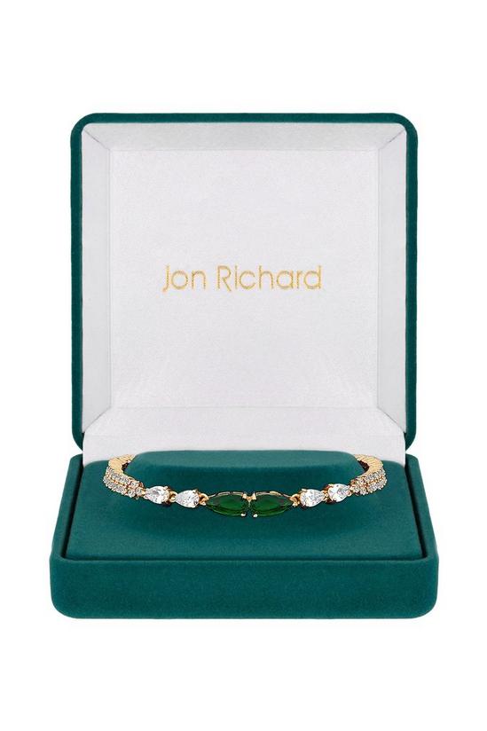 Jon Richard Gift Packaged Gold And Emerald Green Cubic Zirconia Bracelet 1