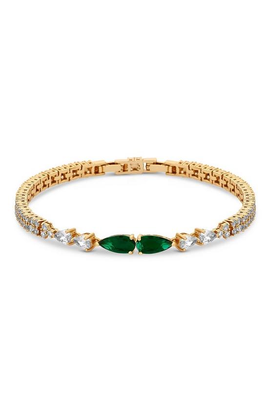 Jon Richard Gift Packaged Gold And Emerald Green Cubic Zirconia Bracelet 2