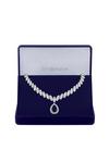 Jon Richard Gift Packaged Rhodium Plate And Blue Cubic Zirconia Statement Necklace thumbnail 2