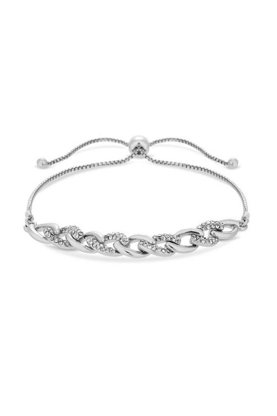 Jon Richard Silver Crystal Chain Toggle Bracelet 1
