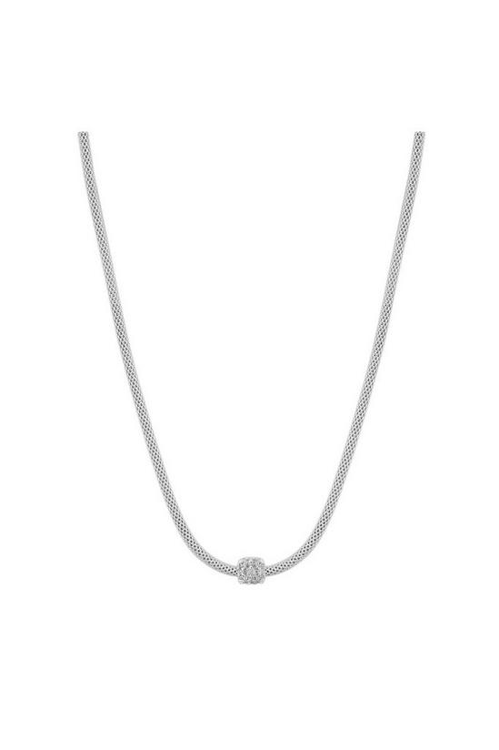 Simply Silver Sterling Silver 925 with Cubic Zirconia Pave Charm Allway Necklace 1