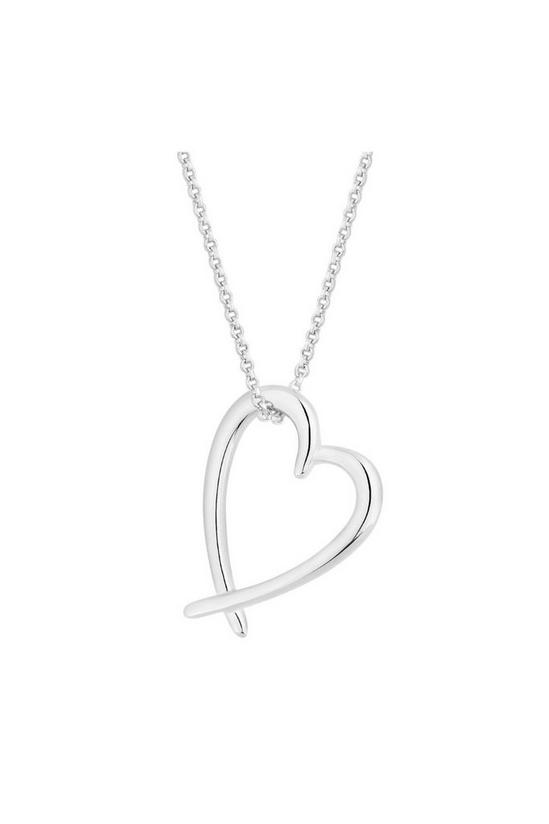 Simply Silver Sterling Silver 925 Open Heart Pendant Necklace 1