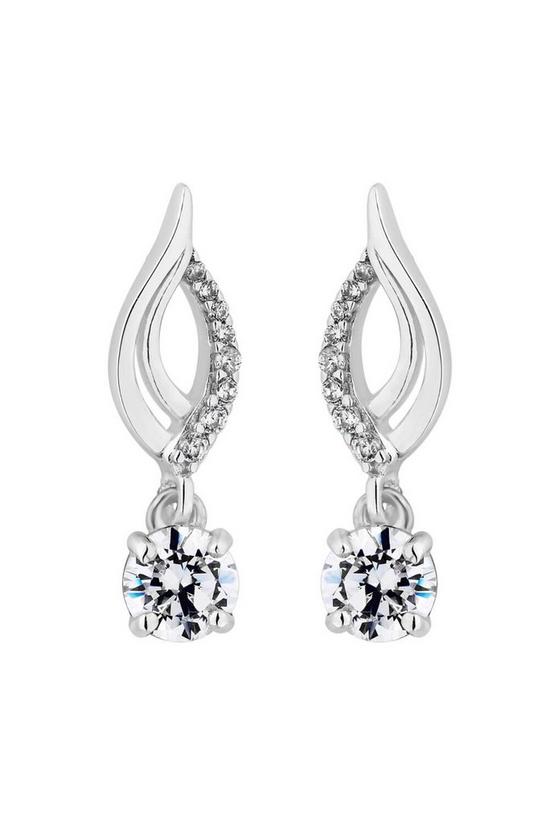 Simply Silver Sterling Silver 925 With Cubic Zirconia Single Solitaire Drop Earrings 1