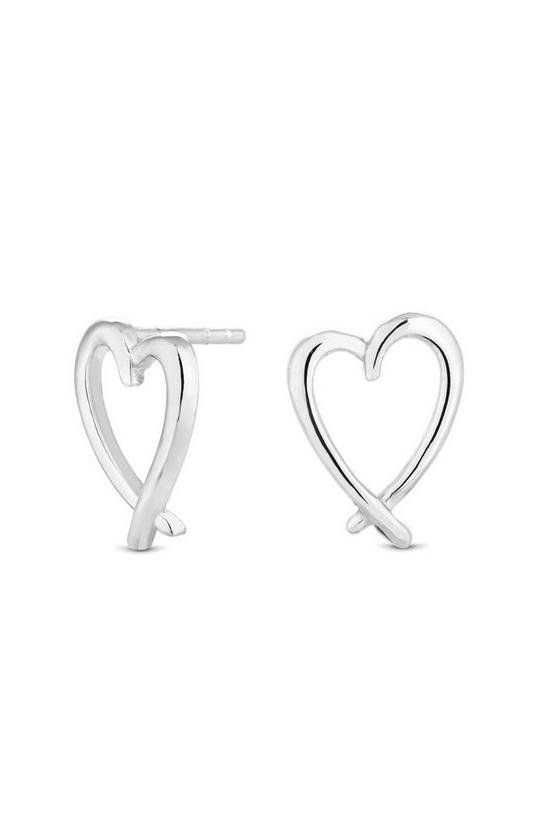 Simply Silver Simply Silver Sterling Silver 925 Open Heart Stud Earrings 1