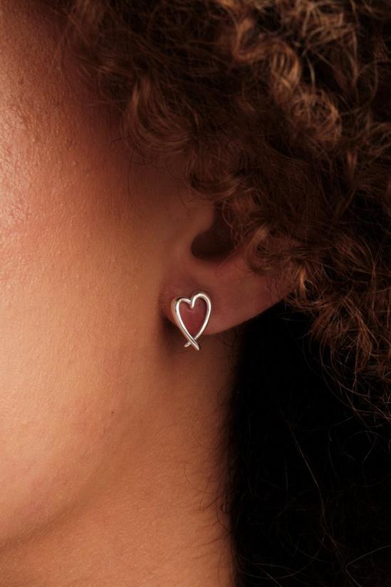 Simply Silver Simply Silver Sterling Silver 925 Open Heart Stud Earrings 2
