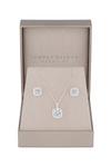 Simply Silver Sterling Silver 925 Halo Square Solitaire Matching Jewellery Set - Gift Boxed thumbnail 1