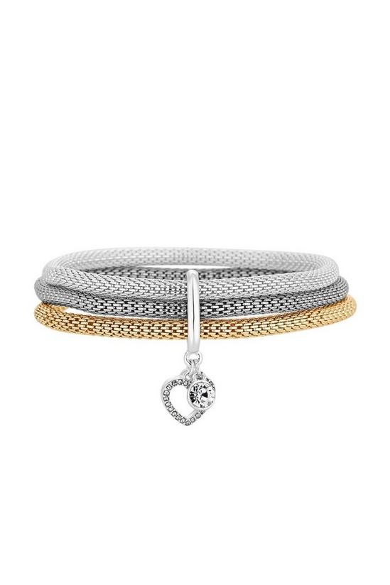 Lipsy Silver and Rose Gold Mesh Stretch Bracelet Gift Set 1