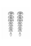 Mood Silver Crystal Leaf Drop Earrings thumbnail 1