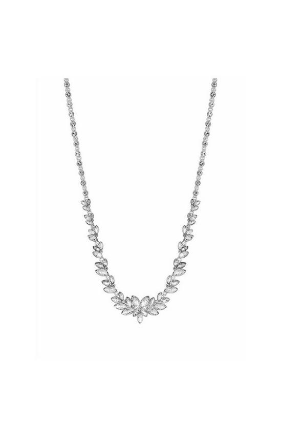 Mood Silver Crystal Leaf Necklace 1