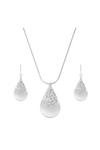 Mood Silver Crystal Teardrop Necklace and Earring Jewellery Set thumbnail 1