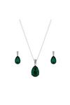 Jon Richard Gift Packed Green Pear Drop Necklace And Earring Jewellery Set thumbnail 1