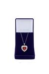 Jon Richard Gift Packaged Rhodium And Red Heart Cubic Zirconia Necklace thumbnail 1