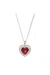 Jon Richard Gift Packaged Rhodium And Red Heart Cubic Zirconia Necklace thumbnail 2