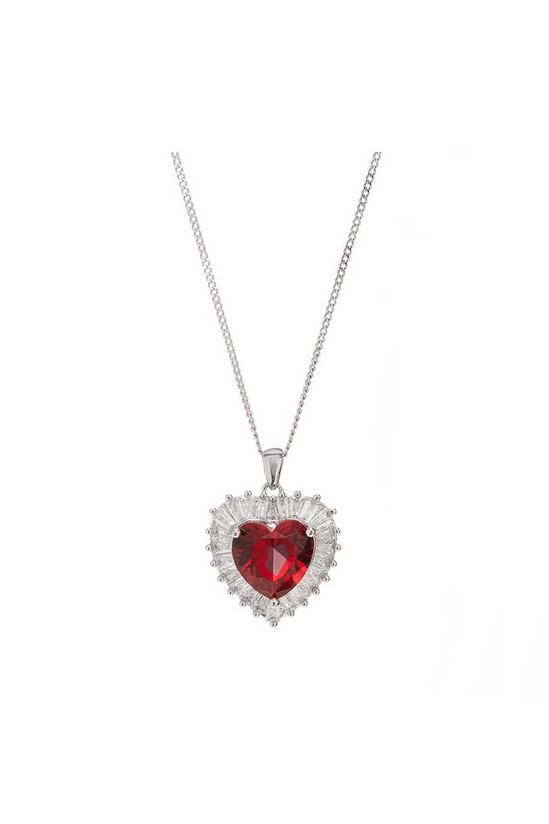 Jon Richard Gift Packaged Rhodium And Red Heart Cubic Zirconia Necklace 2