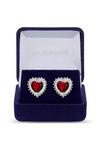 Jon Richard Gift Packaged Red Cubic Zirconia Heart Stud Earrings thumbnail 1